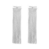 Brinco Prateado de Franja