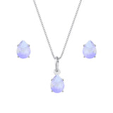 Conjunto de Gota Roxa em Zircônia Prata 925