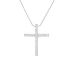Colar de Cruz Cravejada de Zircônias em Prata 925