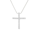 Colar de Cruz Cravejada de Zircônias em Prata 925