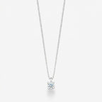 Colar Solei em prata 925 com pingente solitário de zircônia em quatro garras e corrente veneziana V12 diamantada, vista completa
