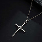 Pingente Prateado Crucifixo Minimalista - Galeria