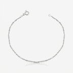 Pulseira Seren em prata 925 com corrente Singapura 025 torcida, fecho boia e extensor regulável, vista superior